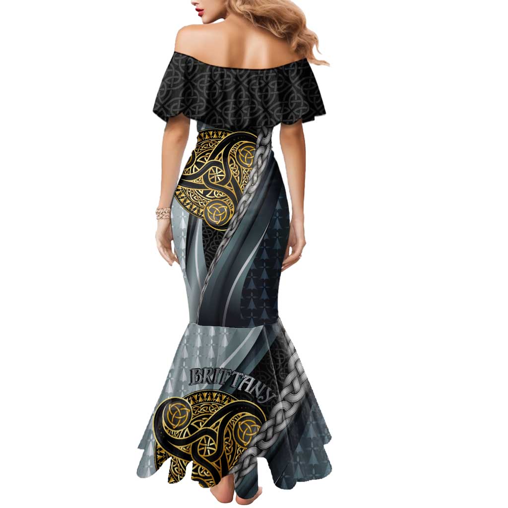 Brittany Triskele Celtic Mermaid Dress Silver and Gold Sporty Style - Wonder Print Shop