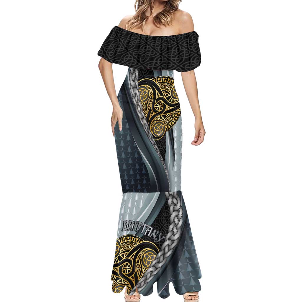 Brittany Triskele Celtic Mermaid Dress Silver and Gold Sporty Style - Wonder Print Shop