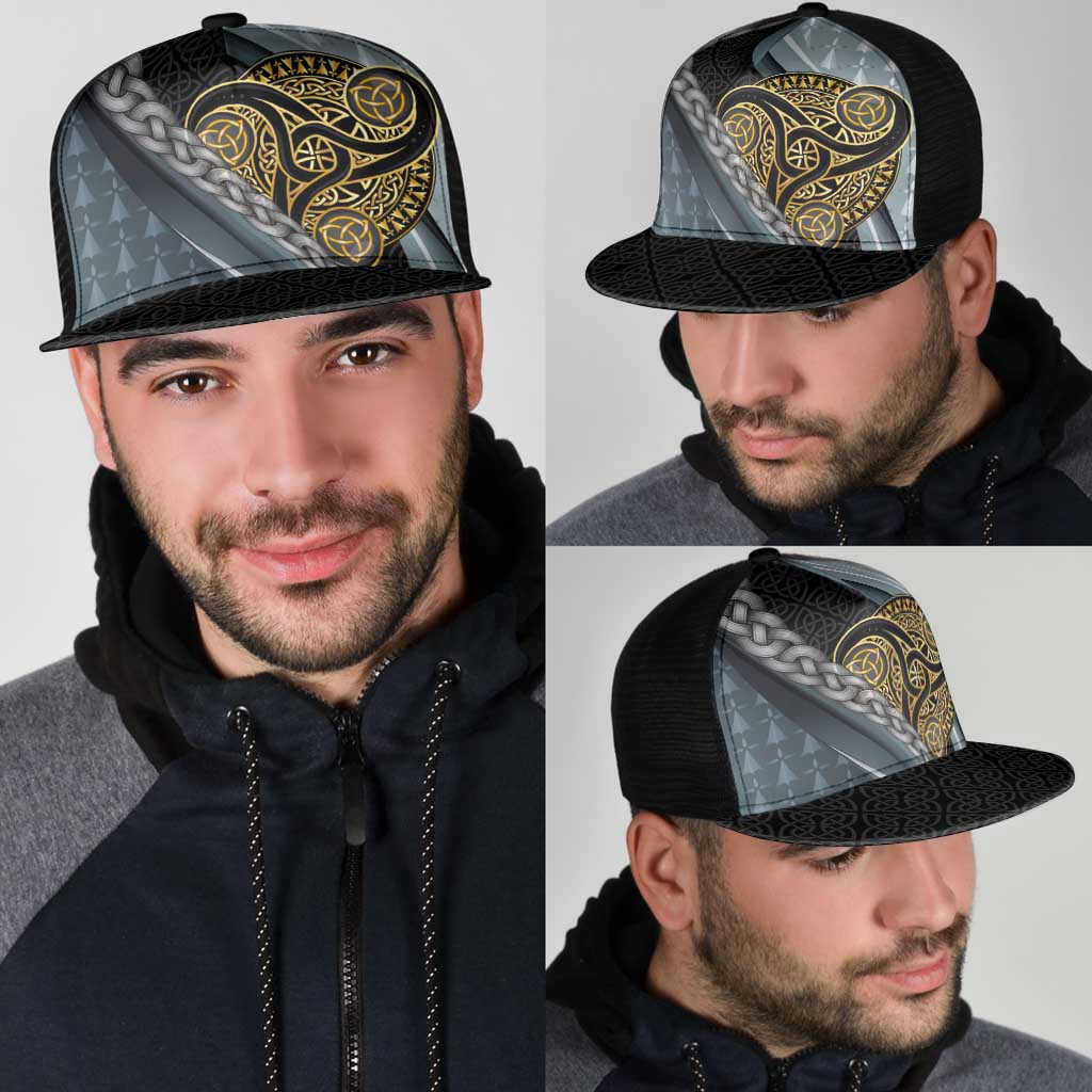 Brittany Triskele Celtic Mesh Trucker Cap Silver and Gold Sporty Style - Wonder Print Shop