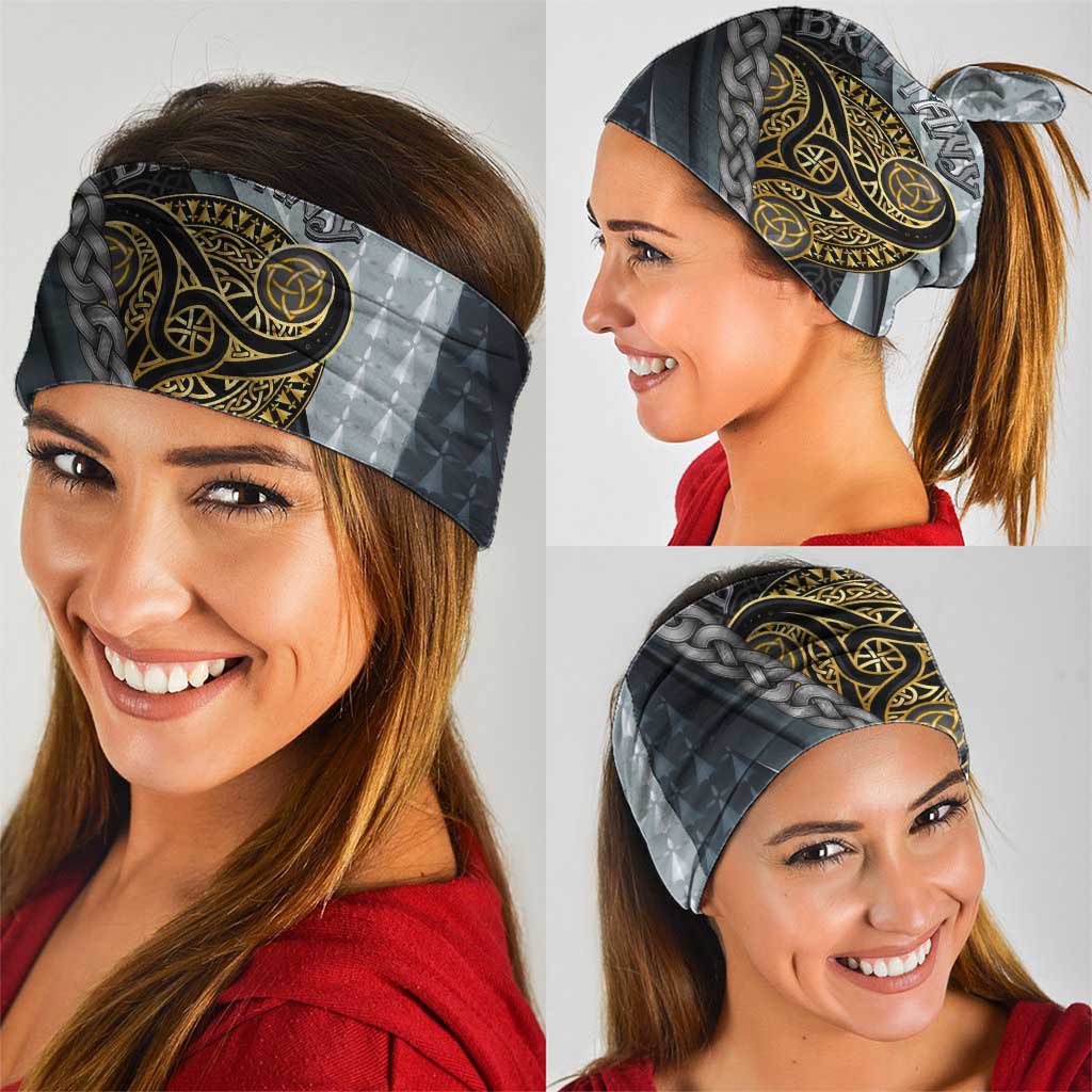 Brittany Triskele Celtic Neck Gaiter Silver and Gold Sporty Style - Wonder Print Shop