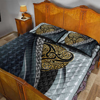 Brittany Triskele Celtic Quilt Bed Set Silver and Gold Sporty Style - Wonder Print Shop