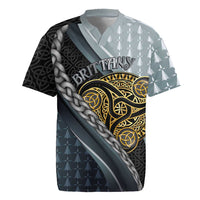 Brittany Triskele Celtic Rugby Jersey Silver and Gold Sporty Style - Wonder Print Shop