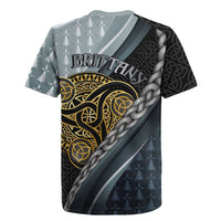 Brittany Triskele Celtic Rugby Jersey Silver and Gold Sporty Style - Wonder Print Shop