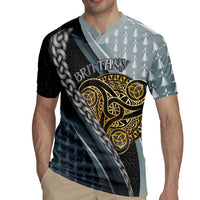 Brittany Triskele Celtic Rugby Jersey Silver and Gold Sporty Style - Wonder Print Shop