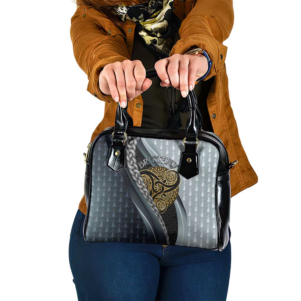 Brittany Triskele Celtic Shoulder Handbag Silver and Gold Sporty Style - Wonder Print Shop