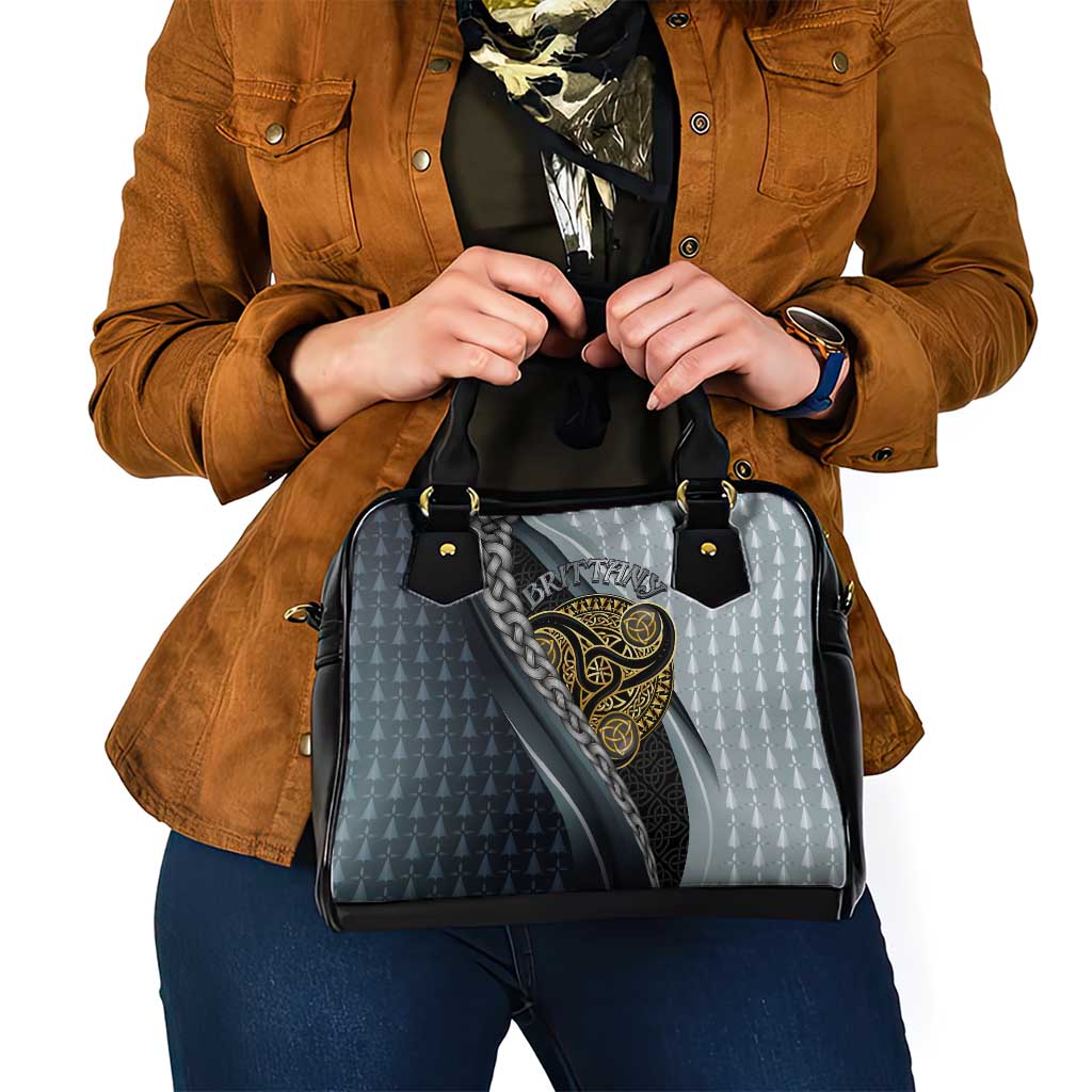 Brittany Triskele Celtic Shoulder Handbag Silver and Gold Sporty Style - Wonder Print Shop
