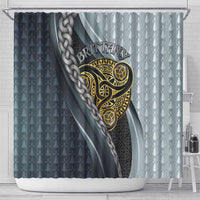Brittany Triskele Celtic Shower Curtain Silver and Gold Sporty Style - Wonder Print Shop