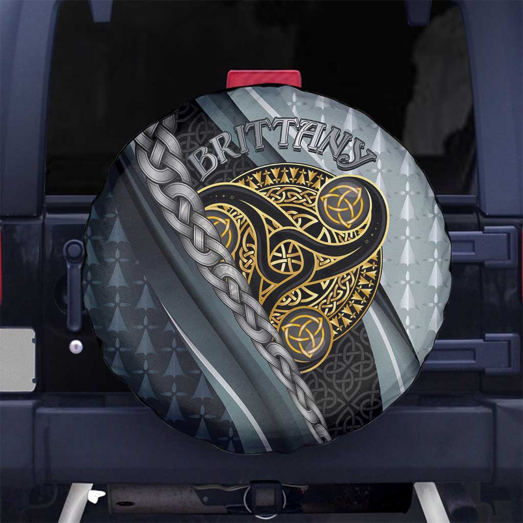 Brittany Triskele Celtic Spare Tire Cover Silver and Gold Sporty Style - Wonder Print Shop