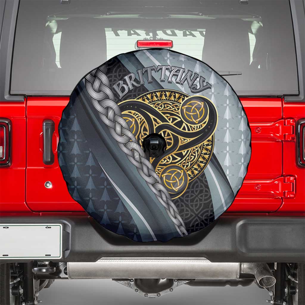 Brittany Triskele Celtic Spare Tire Cover Silver and Gold Sporty Style - Wonder Print Shop