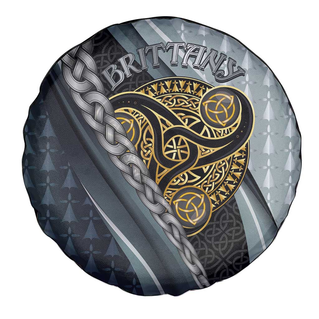 Brittany Triskele Celtic Spare Tire Cover Silver and Gold Sporty Style - Wonder Print Shop