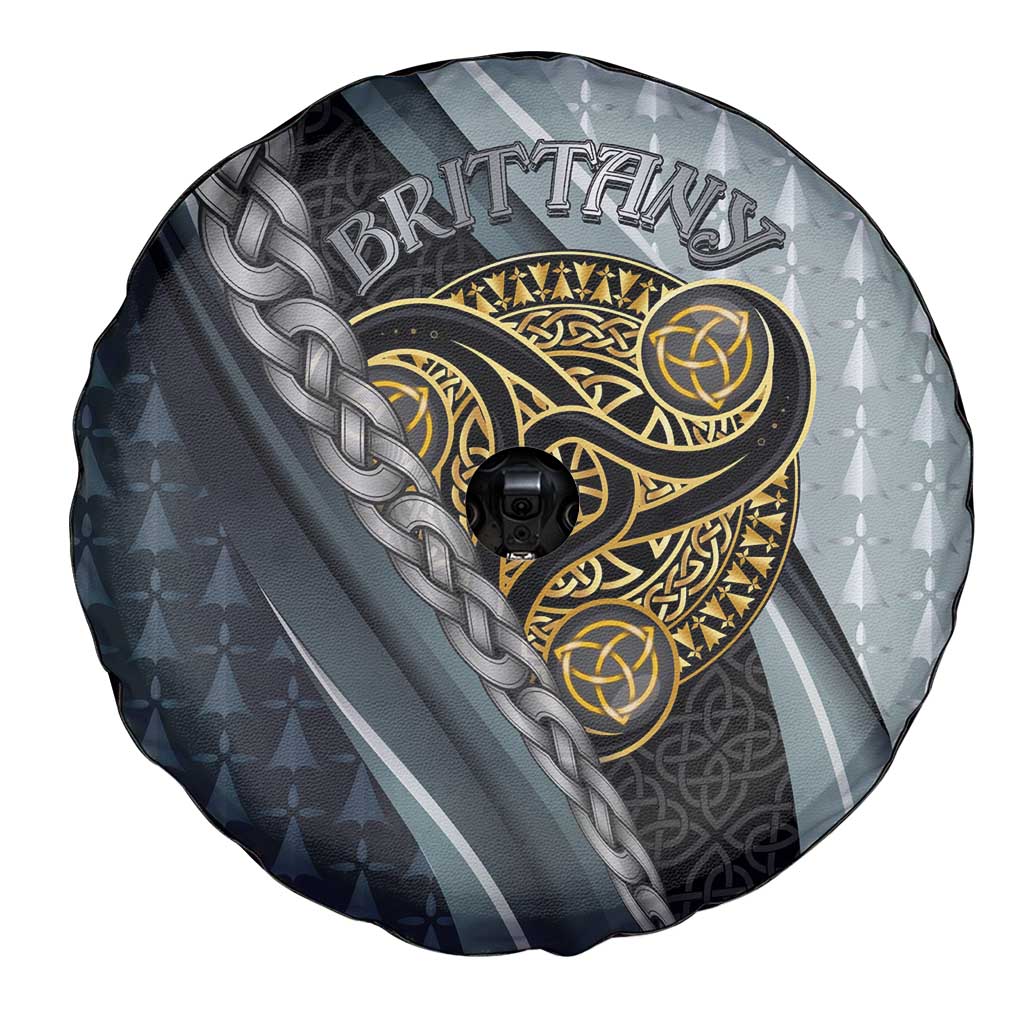 Brittany Triskele Celtic Spare Tire Cover Silver and Gold Sporty Style - Wonder Print Shop