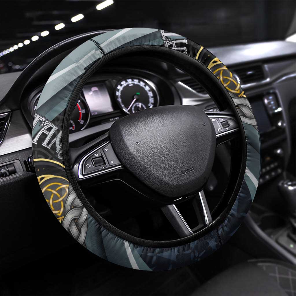 Brittany Triskele Celtic Steering Wheel Cover Silver and Gold Sporty Style - Wonder Print Shop