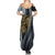 Brittany Triskele Celtic Summer Maxi Dress Silver and Gold Sporty Style - Wonder Print Shop