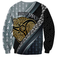 Brittany Triskele Celtic Sweatshirt Silver and Gold Sporty Style - Wonder Print Shop