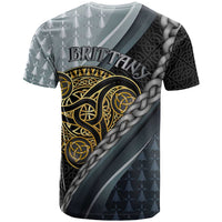 Brittany Triskele Celtic T Shirt Silver and Gold Sporty Style - Wonder Print Shop