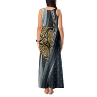 Brittany Triskele Celtic Tank Maxi Dress Silver and Gold Sporty Style - Wonder Print Shop