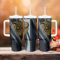Brittany Triskele Celtic Tumbler With Handle Silver and Gold Sporty Style - Wonder Print Shop