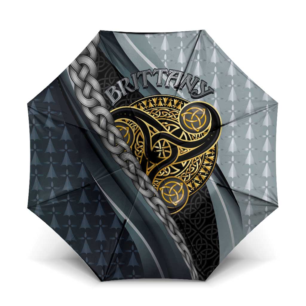 Brittany Triskele Celtic Umbrella Silver and Gold Sporty Style - Wonder Print Shop