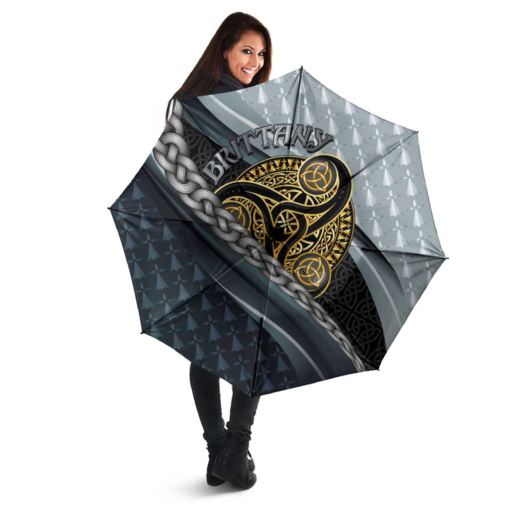 Brittany Triskele Celtic Umbrella Silver and Gold Sporty Style - Wonder Print Shop