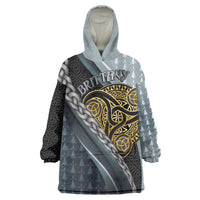 Brittany Triskele Celtic Wearable Blanket Hoodie Silver and Gold Sporty Style - Wonder Print Shop