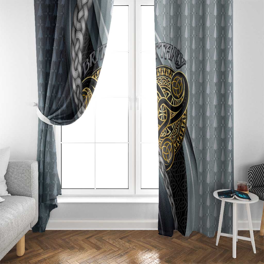 Brittany Triskele Celtic Window Curtain Silver and Gold Sporty Style - Wonder Print Shop