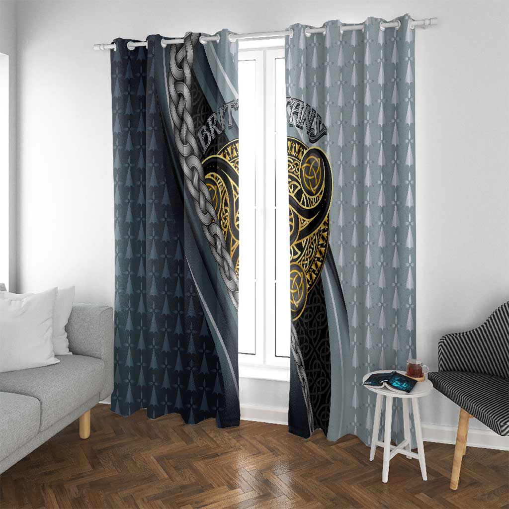 Brittany Triskele Celtic Window Curtain Silver and Gold Sporty Style - Wonder Print Shop