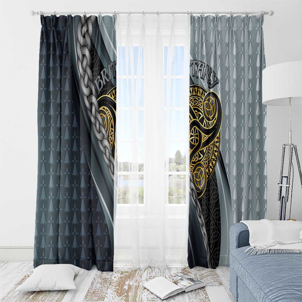 Brittany Triskele Celtic Window Curtain Silver and Gold Sporty Style - Wonder Print Shop