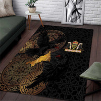 Cornwall Celtic-Chough and Knot Area Rug - Wonder Print Shop