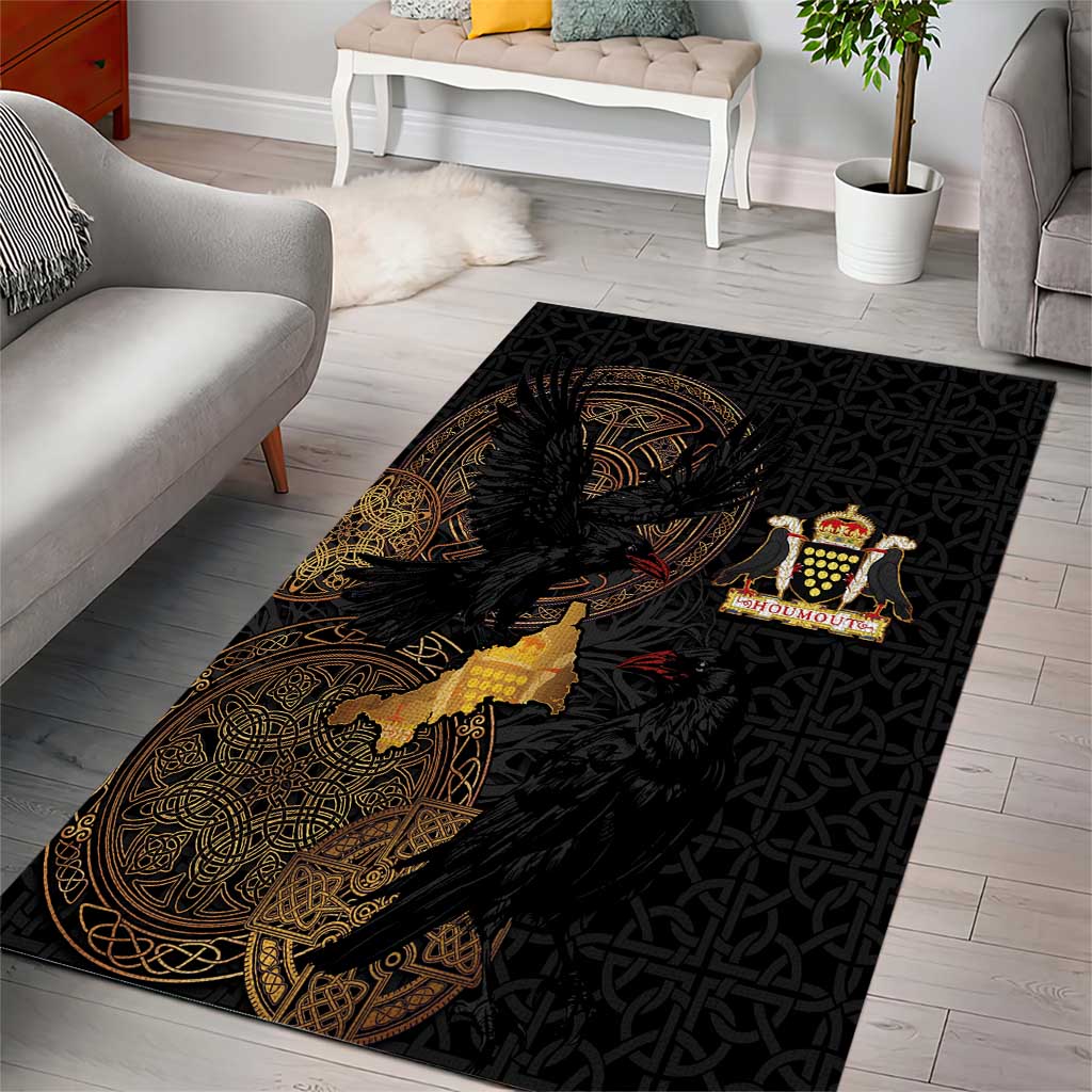 Cornwall Celtic-Chough and Knot Area Rug - Wonder Print Shop