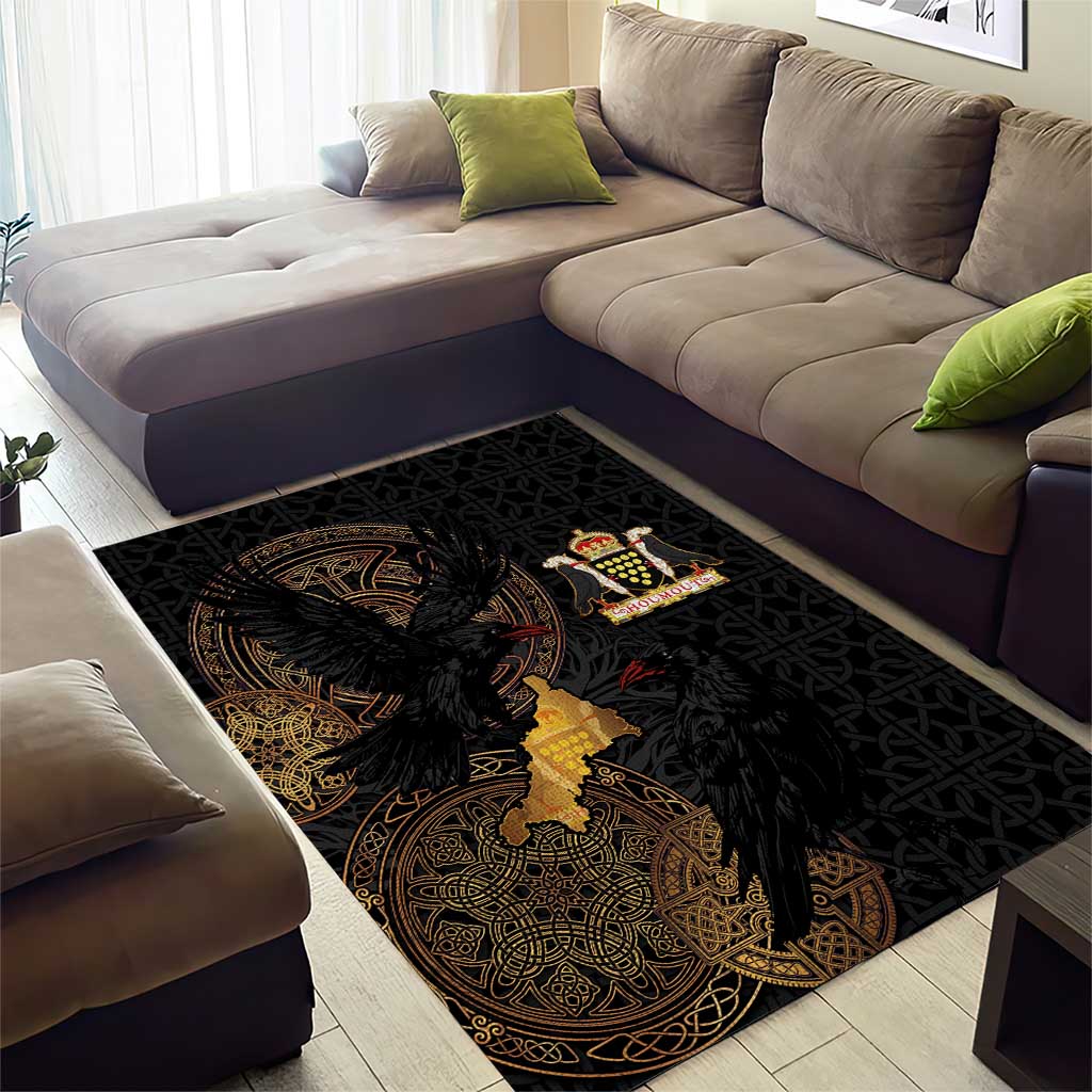 Cornwall Celtic-Chough and Knot Area Rug - Wonder Print Shop