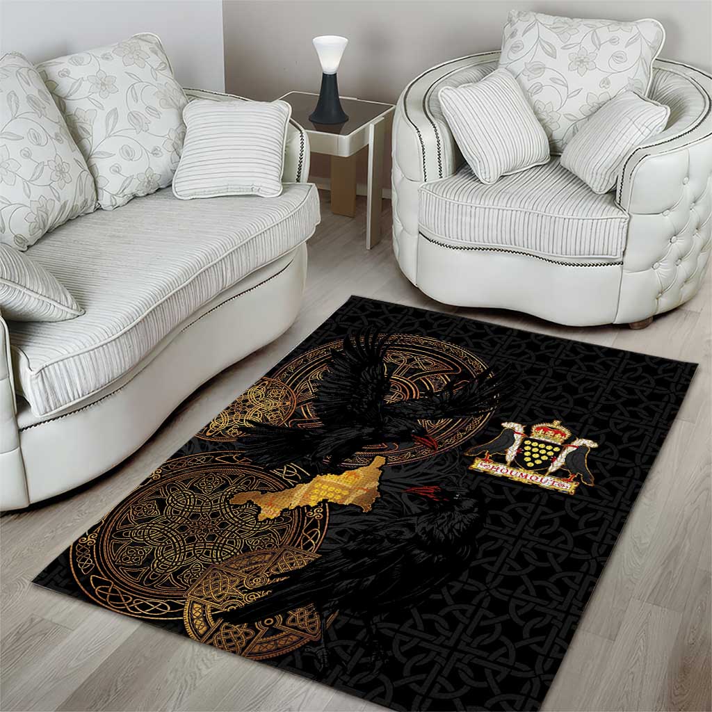 Cornwall Celtic-Chough and Knot Area Rug - Wonder Print Shop