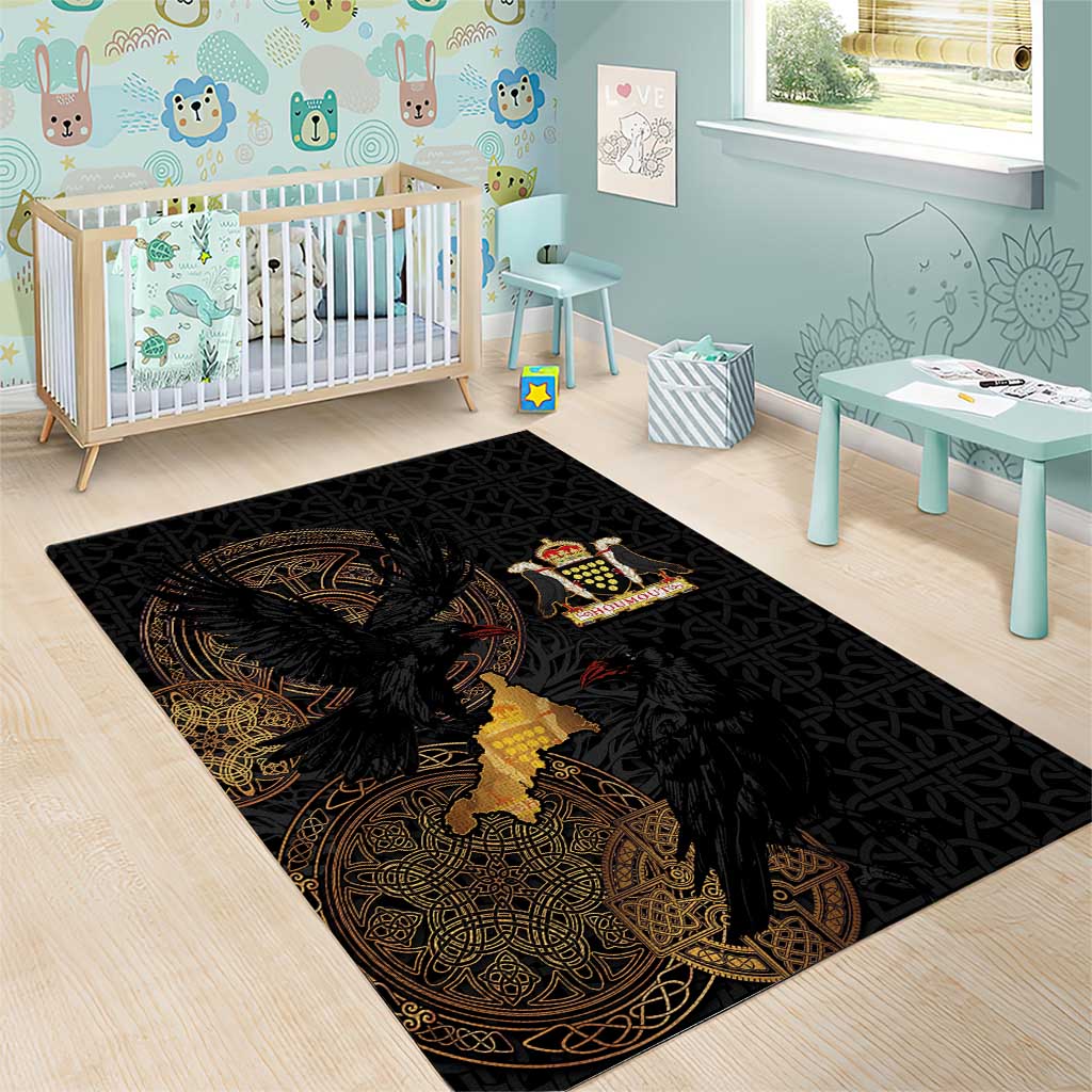 Cornwall Celtic-Chough and Knot Area Rug - Wonder Print Shop