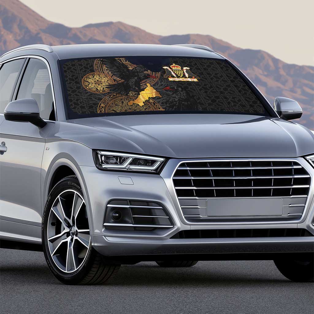 Cornwall Celtic-Chough and Knot Auto Sun Shade - Wonder Print Shop