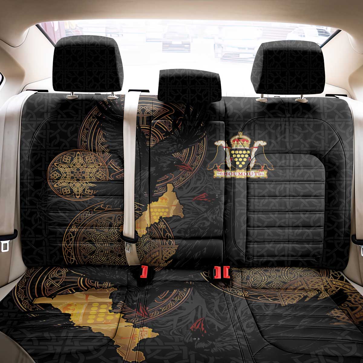 Cornwall Celtic-Chough and Knot Back Car Seat Cover - Wonder Print Shop