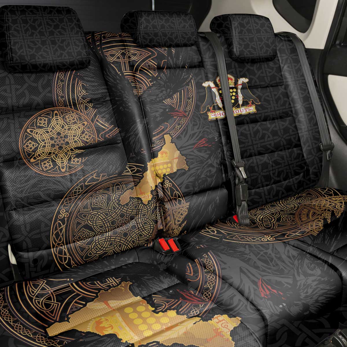 Cornwall Celtic-Chough and Knot Back Car Seat Cover - Wonder Print Shop