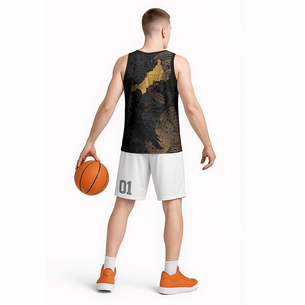 Cornwall Celtic-Chough and Knot Basketball Jersey - Wonder Print Shop
