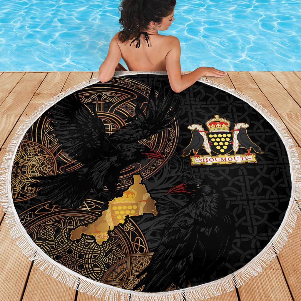 Cornwall Celtic-Chough and Knot Beach Blanket - Wonder Print Shop