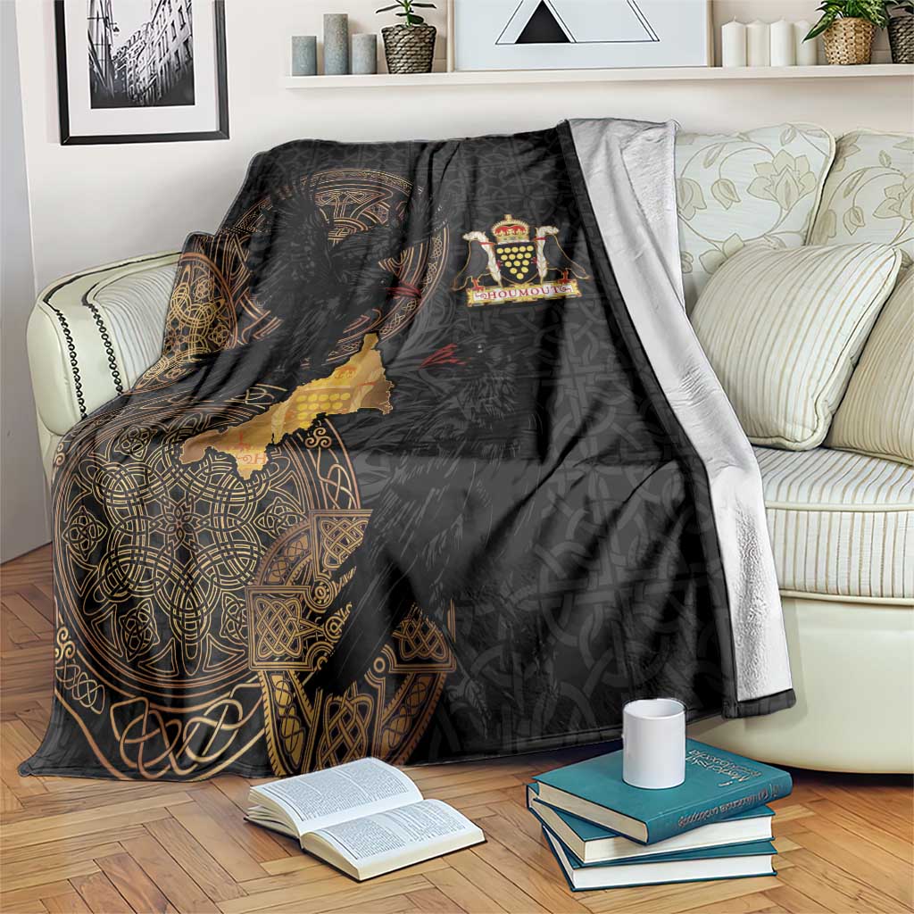 Cornwall Celtic-Chough and Knot Blanket - Wonder Print Shop