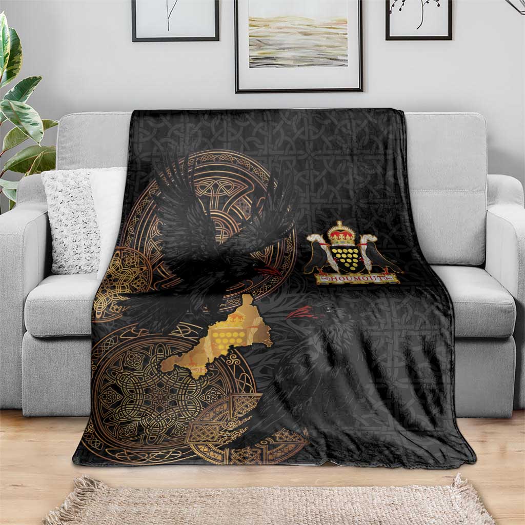 Cornwall Celtic-Chough and Knot Blanket - Wonder Print Shop