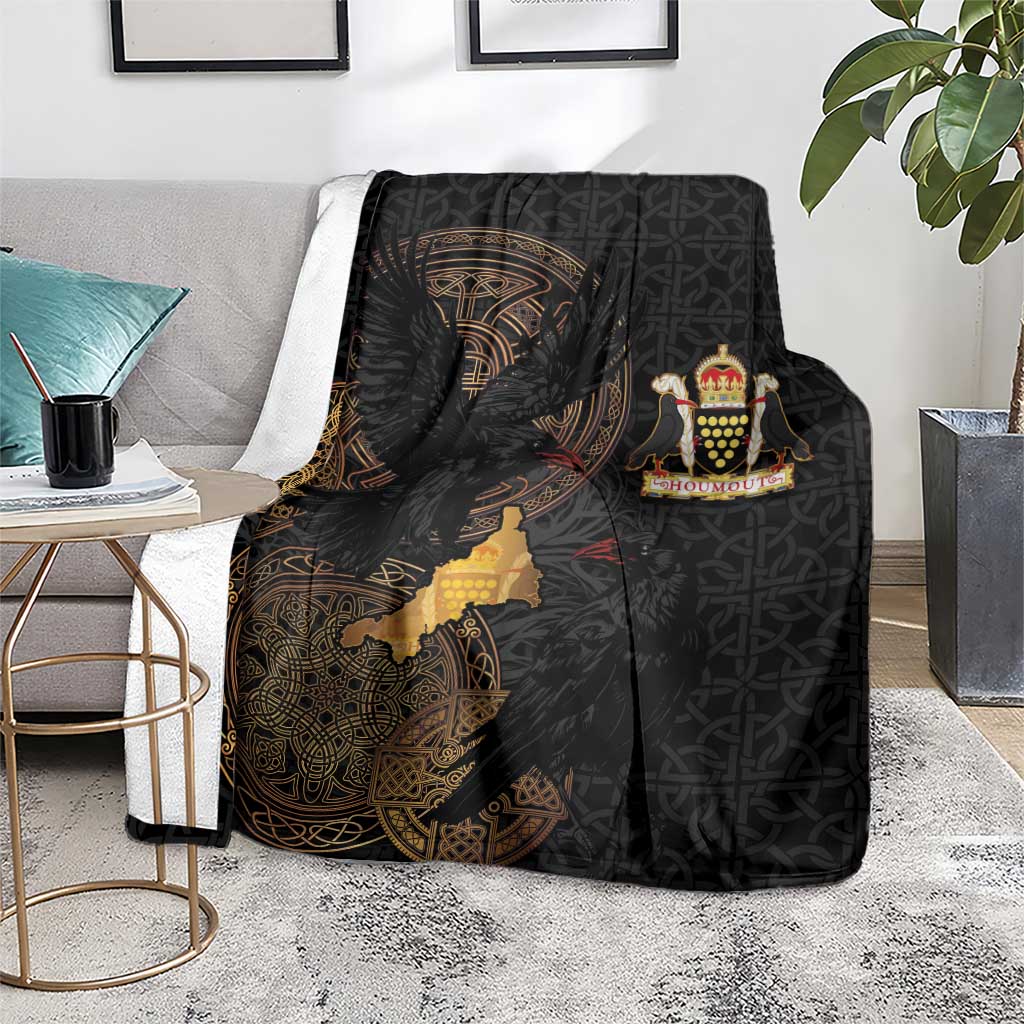 Cornwall Celtic-Chough and Knot Blanket - Wonder Print Shop