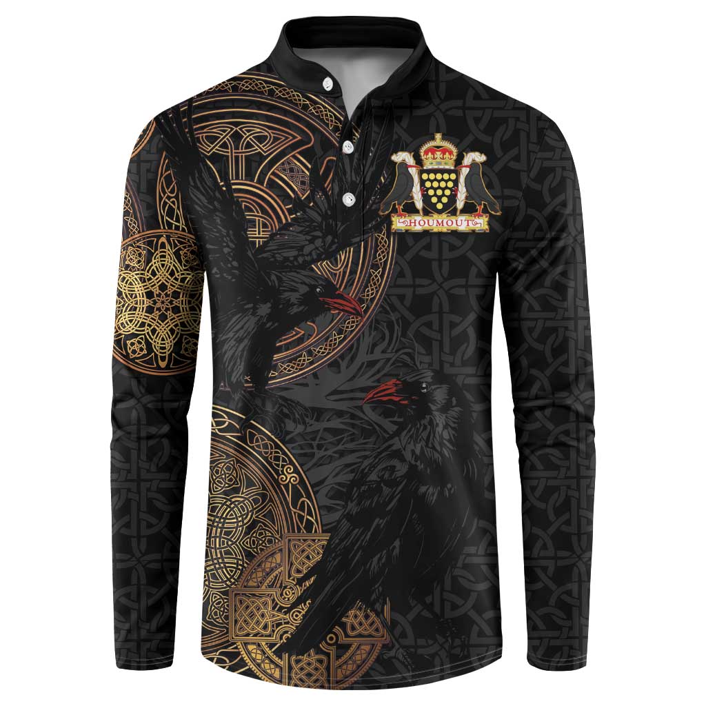 Cornwall Celtic-Chough and Knot Button Sweatshirt - Wonder Print Shop