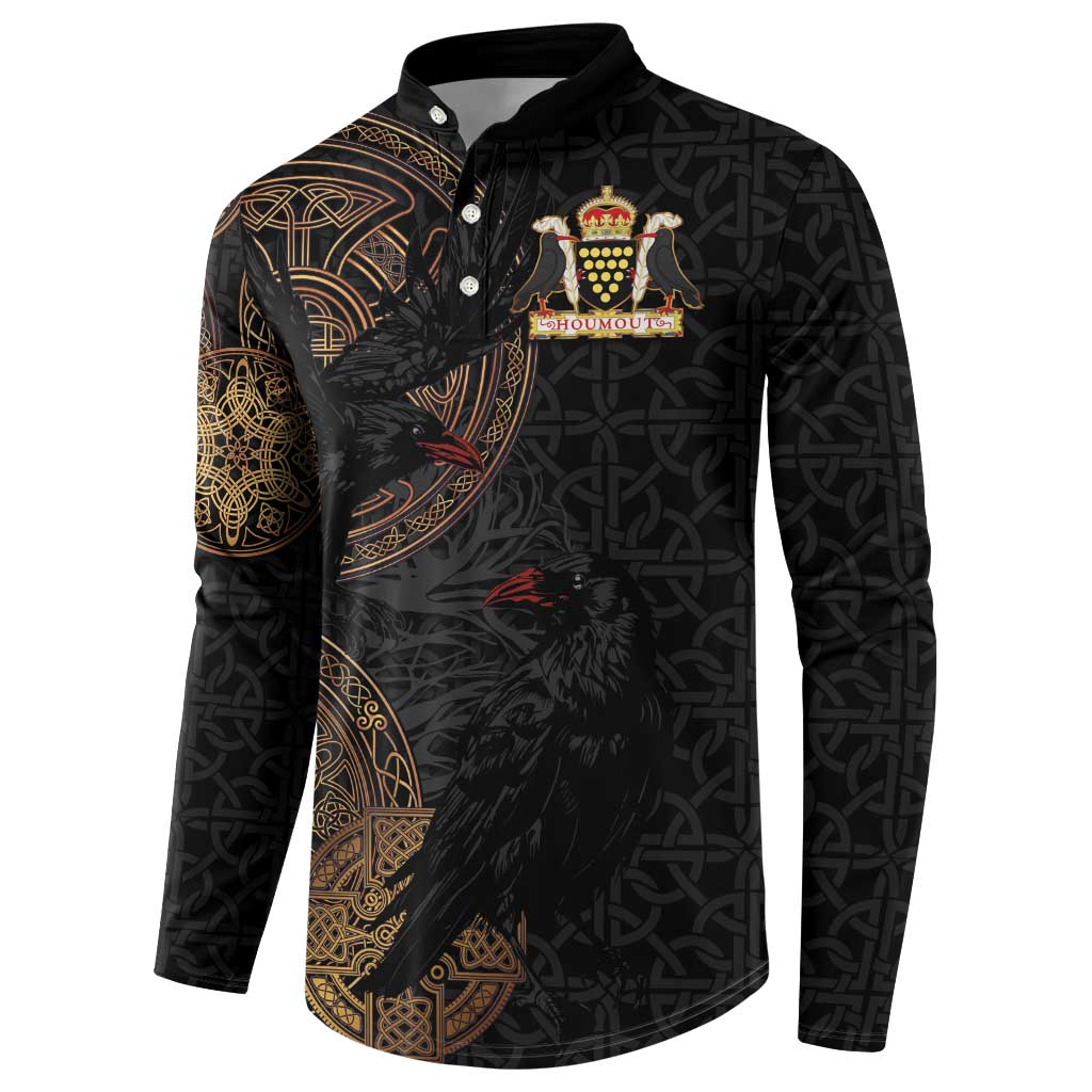 Cornwall Celtic-Chough and Knot Button Sweatshirt - Wonder Print Shop