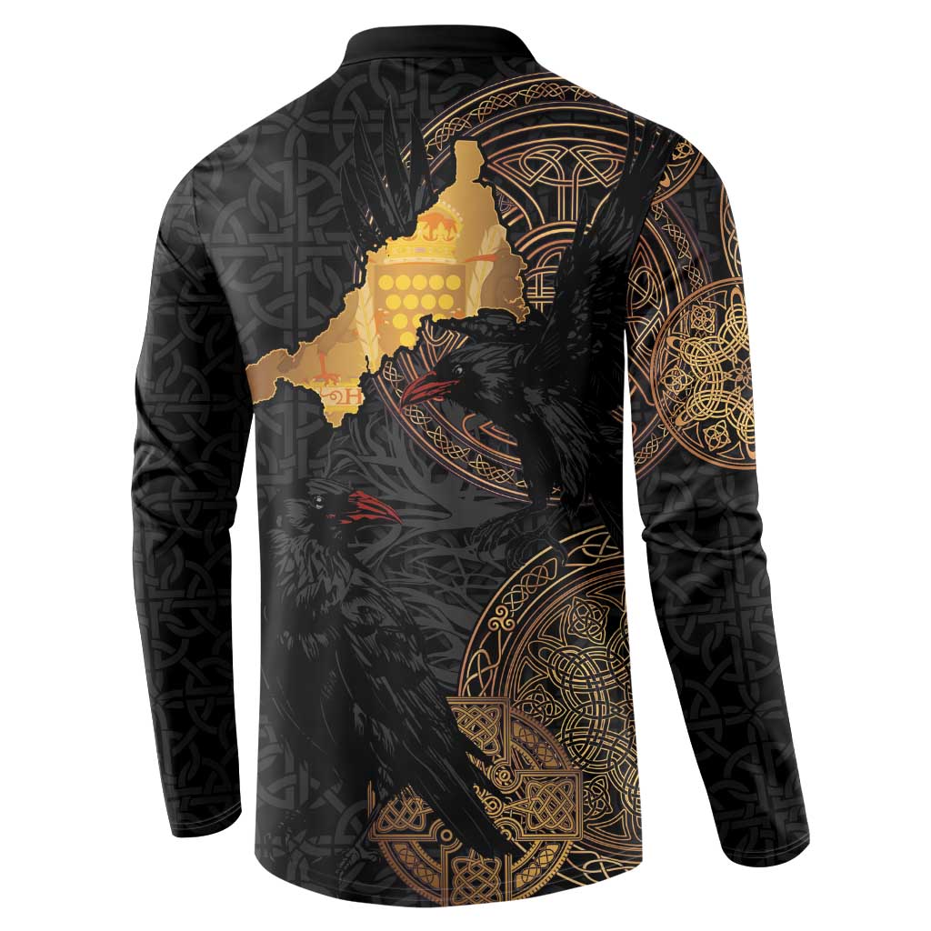 Cornwall Celtic-Chough and Knot Button Sweatshirt - Wonder Print Shop