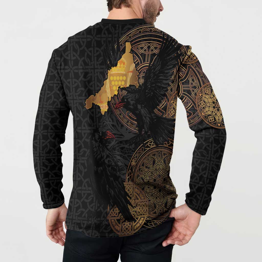 Cornwall Celtic-Chough and Knot Button Sweatshirt - Wonder Print Shop