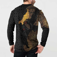 Cornwall Celtic-Chough and Knot Button Sweatshirt - Wonder Print Shop