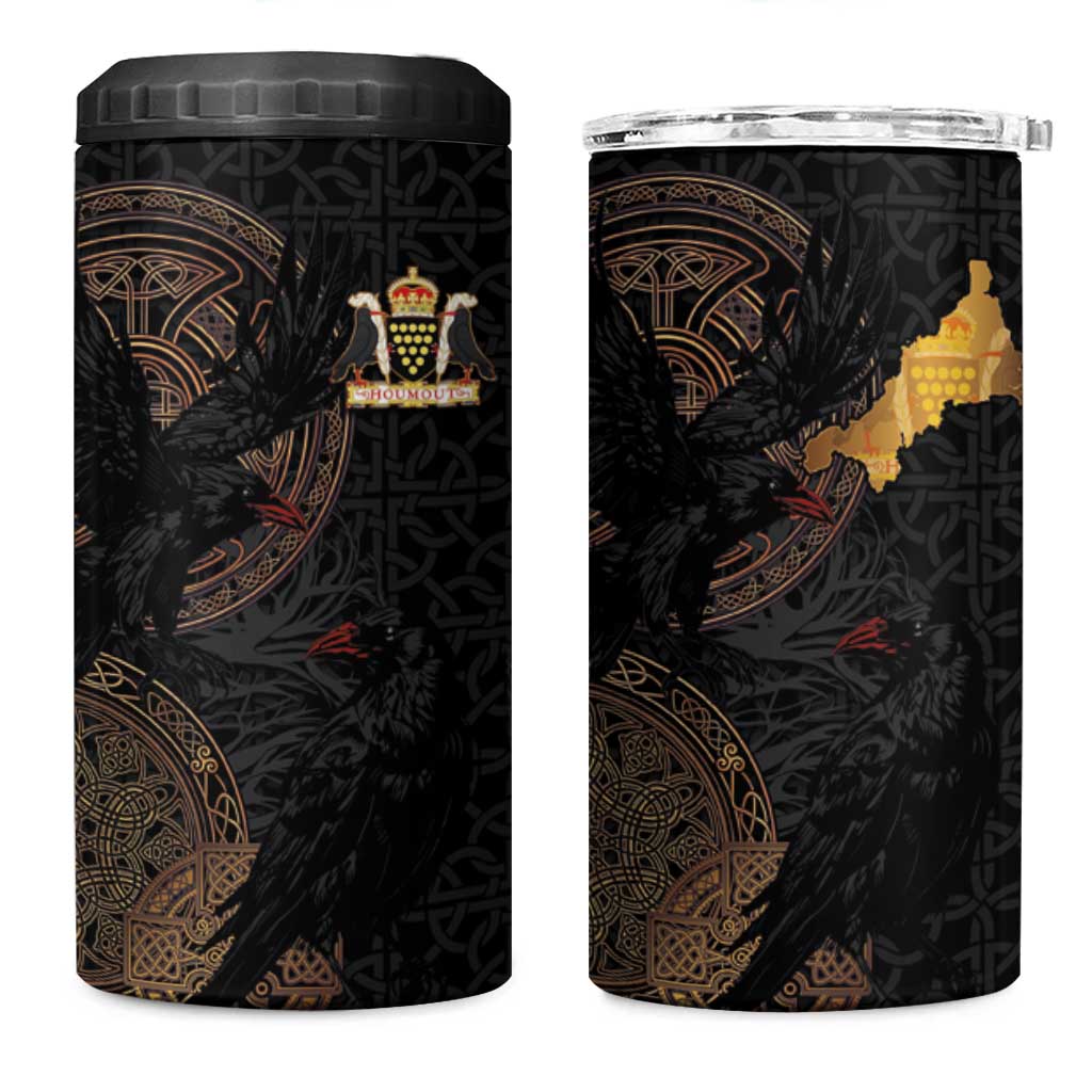 Cornwall Celtic-Chough and Knot 4 in 1 Can Cooler Tumbler - Wonder Print Shop