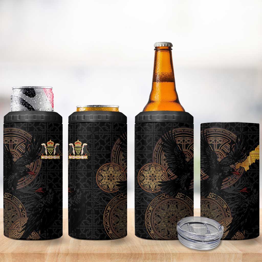 Cornwall Celtic-Chough and Knot 4 in 1 Can Cooler Tumbler - Wonder Print Shop