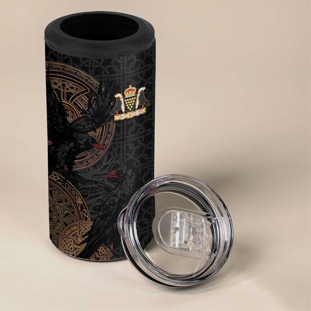 Cornwall Celtic-Chough and Knot 4 in 1 Can Cooler Tumbler - Wonder Print Shop
