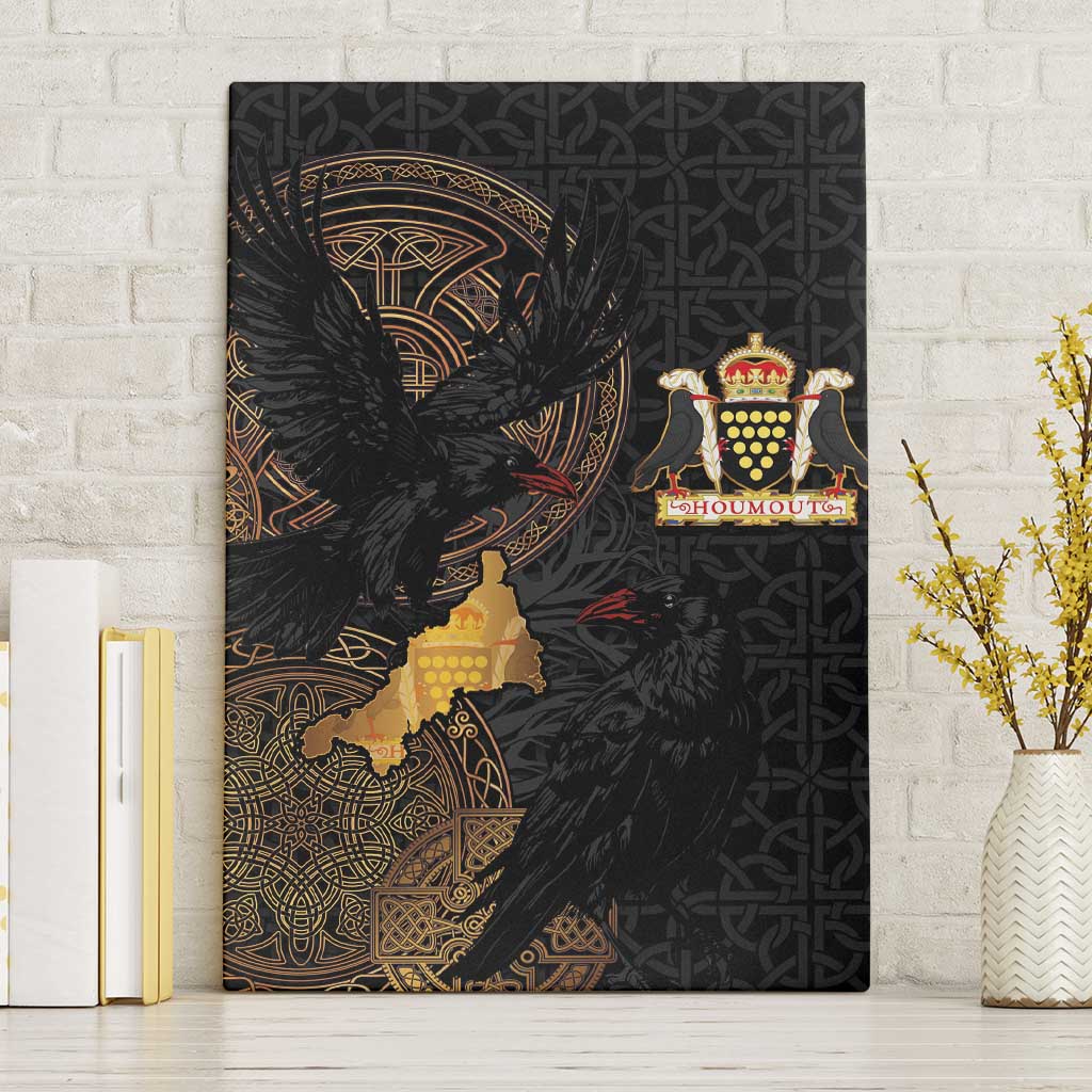 Cornwall Celtic-Chough and Knot Canvas Wall Art - Wonder Print Shop