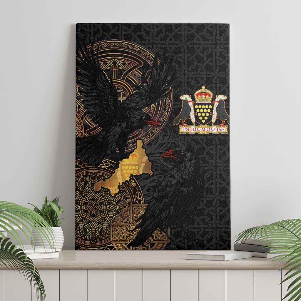 Cornwall Celtic-Chough and Knot Canvas Wall Art - Wonder Print Shop